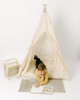 The Zak Play Tent is a earth-tone tent with a classic southern beauty look! This tent is made of a golden brown buffalo check (also known as gingham) and it is made from very soft and smooth 100% pima cotton fabric.