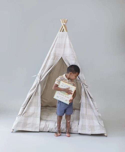 linen based play tent for children