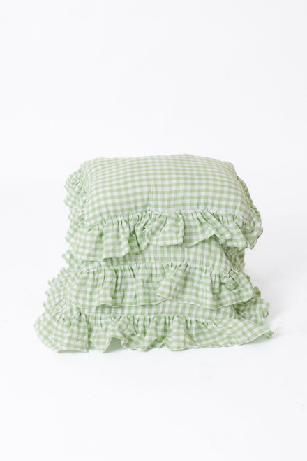 Handmade Ruffled Matching Fabric Pillow Set