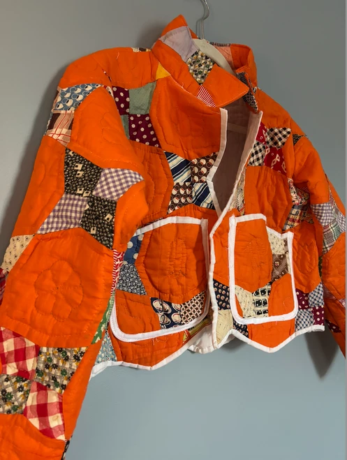 The Orange Diamond Quilt Coat