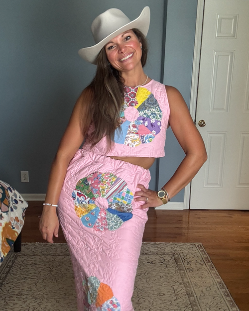 The Cropped Pink Quilt Top