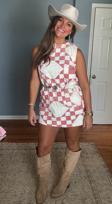 The Red Checkered Quilt Dress