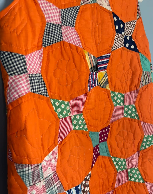 The Orange Quilt Mini Dress
