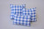 A blue gingham/buffalo check pillow set