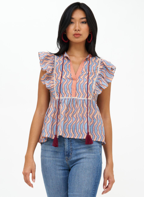 Flirty Tie Top Blue Oliphant