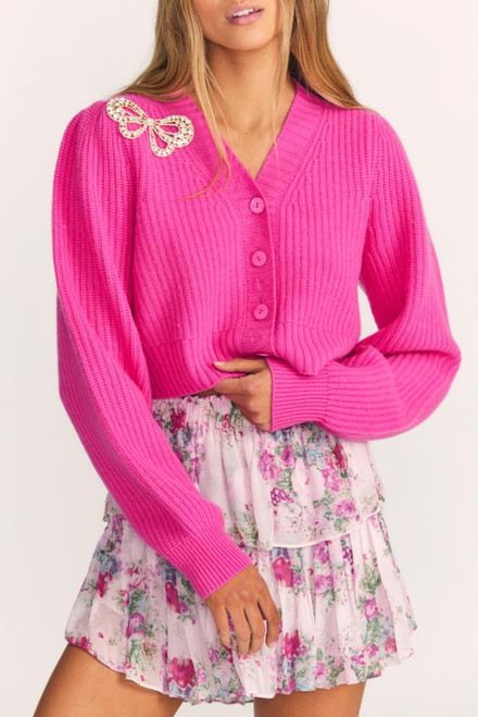 Larsa Crop Cardigan LK952-1165 Spotlight Pink