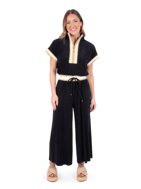 Teddy Crop Trouser Black Terry Emily McCarthy