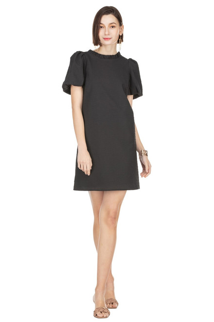 Puff Sleeve Dress Black Joy Joy 