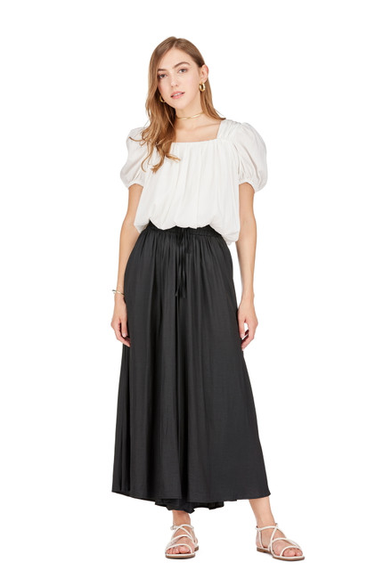 Wide Leg Culotte Pant Black Joy Joy