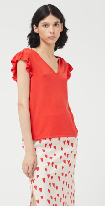 Red V-neck Top 41C/11003 Compañia Fantastica