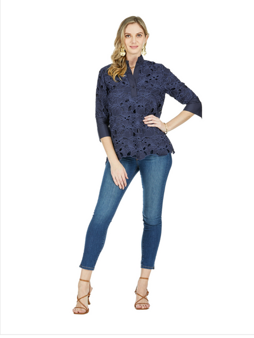 Lace Tunic Navy Jade