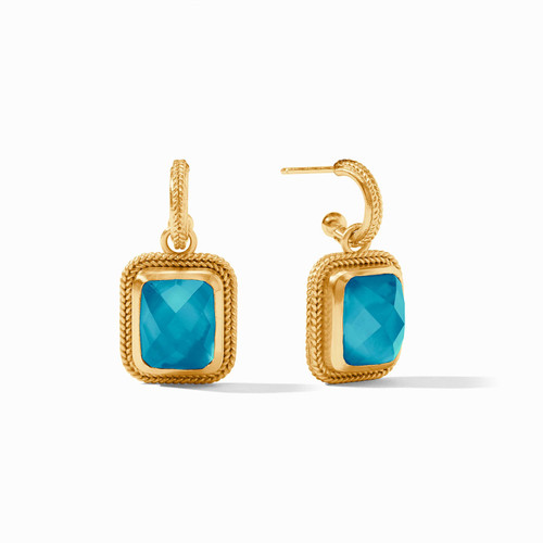 Cheval Hoop & Charm Earring-Iridescent London Blue Julie Vos