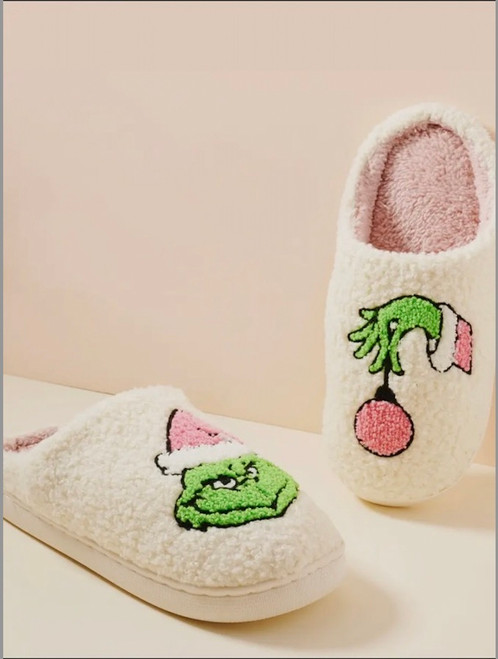 Fuzzy Grinch Slippers