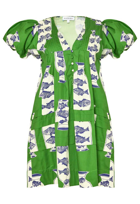 Wilkes Dress Herring Green - Hunter Bell