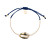 Mini Metallic Shell Gold Chain Bracelet Navy