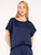 Satin Crepe Everyday T-Shirt Navy Ripley Rader 