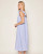 Women's Twill Clementine Nightgown Blue Seersucker - Petite Plume