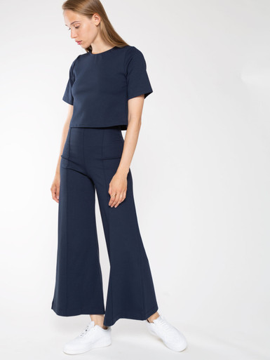 Ponte Knit High Waist Wide Leg Ankle Pant – Foundation - Fashion +  Philanthropy