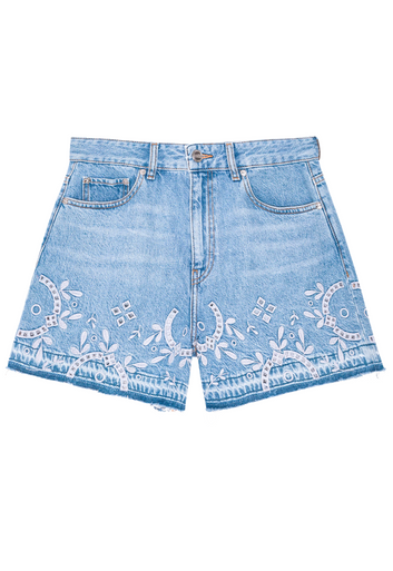 Broderie Anglaise Denim Shorts- GANNI - Monkee's of Georgetown