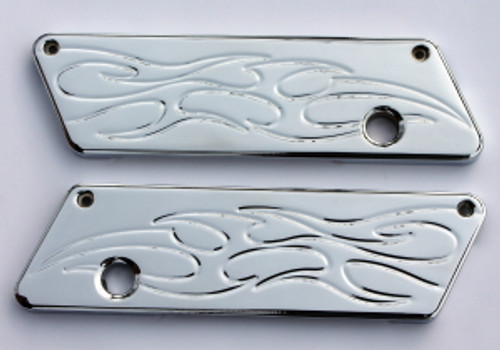 Chrome Tribal Flame Latch Cover 1993-2013 Chrome Tribal Flame Latch Cover 1993-2013