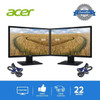 ACER DUAL 22" LCD FLAT PANEL REFURBISHED MONITOR SCREEN