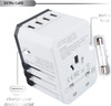 Power plug adapter for international travel, use in multiple countries w/5 USB Ports and USB Type C. Works in 150+ countries with 220 Volt adapter included. This is the perfect travel adapter.