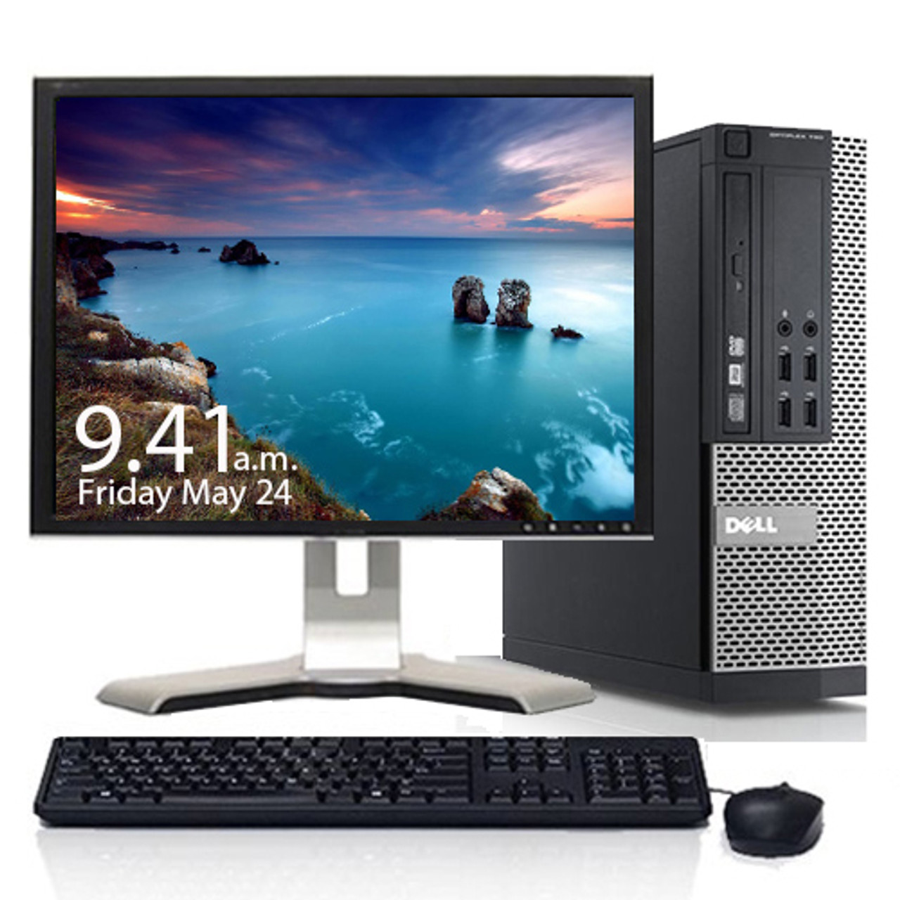Dual Screen Monitor PC Computer Set Desktop Tower i5 i7 SSD HD Windows  Wi-fi