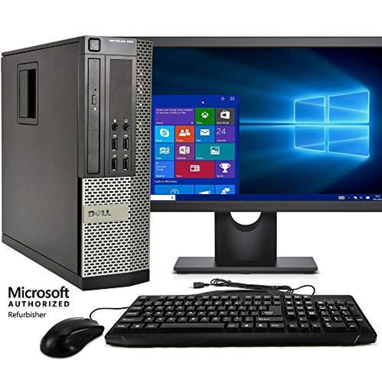 HP Desktop Computer Intel I5 8GB RAM 500GB Windows 10 20in Monitor Kit