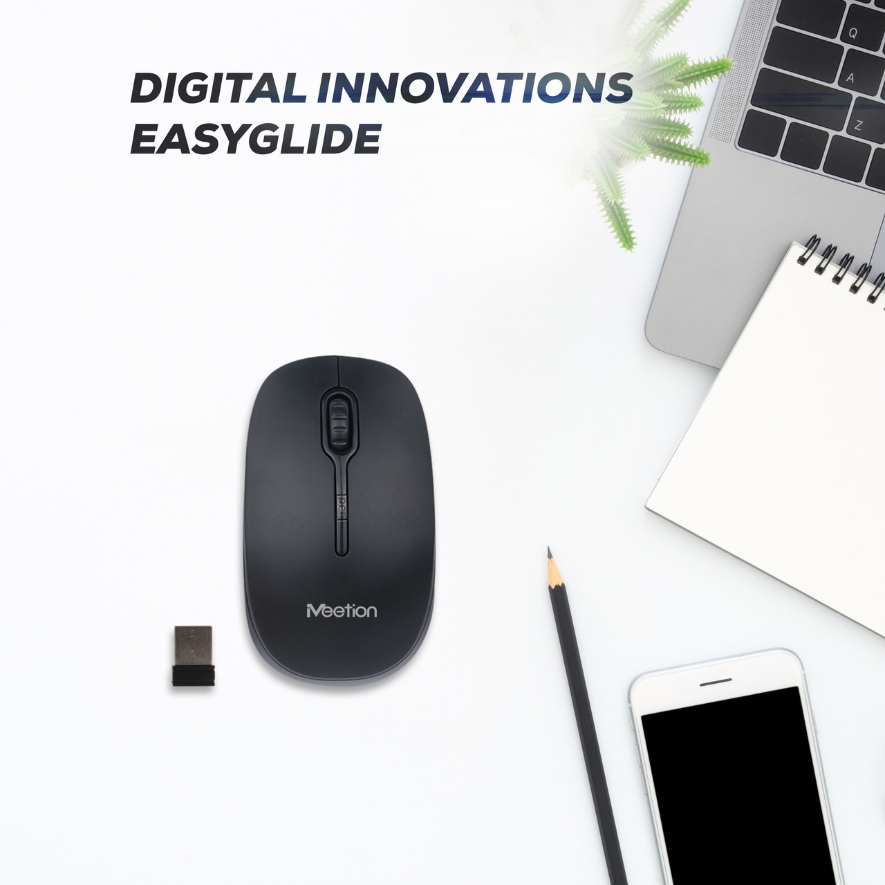 MEETiON 2.4G Wireless Optical Mouse, Soft Touch, Energy Saving, DPI  Resolution Switch MT-R547