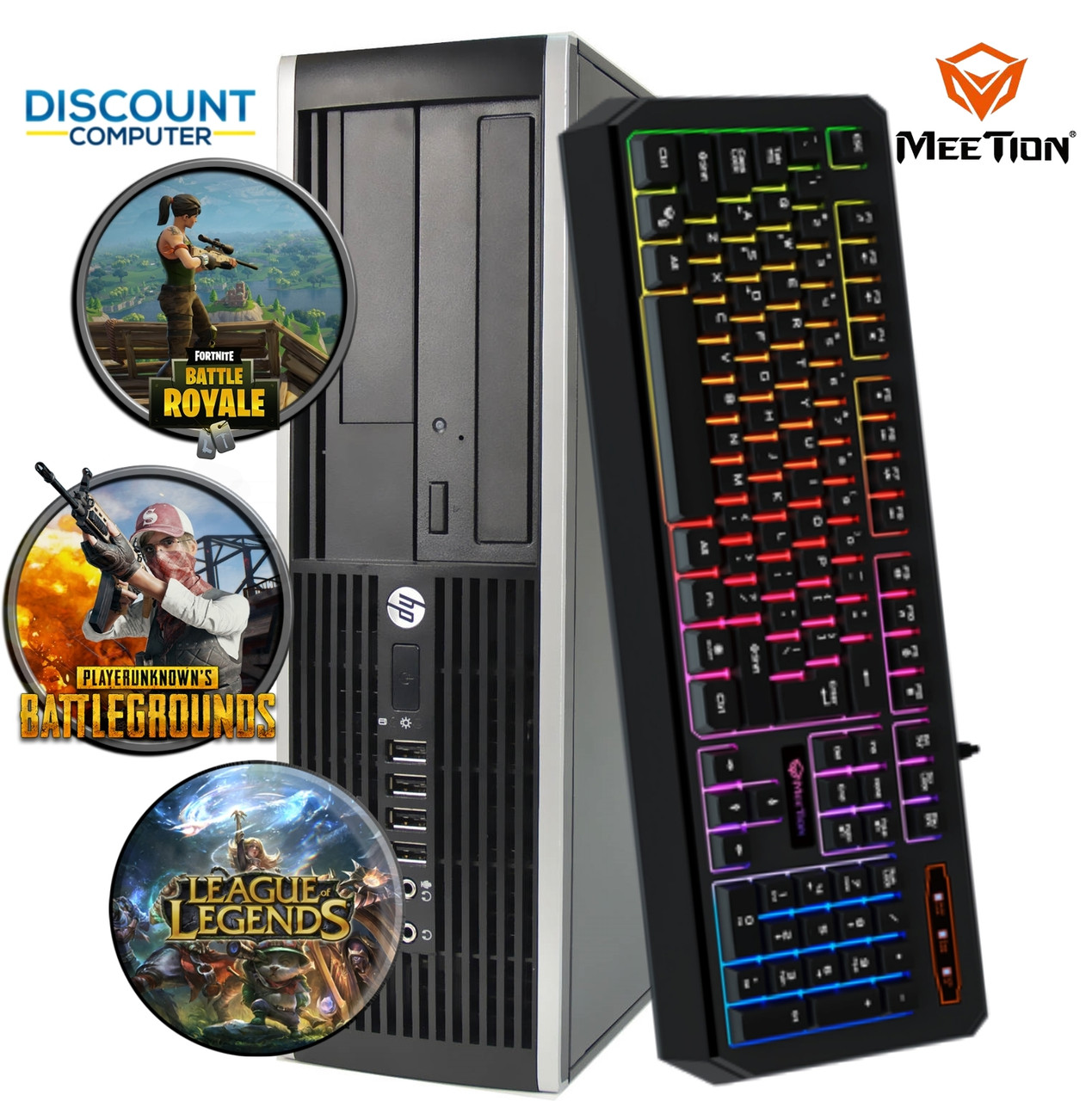 Gaming Desktop PC 500GB Nvidia GT 1030 HDMI 3.2Ghz 16GB RAM WiFi Win 10  Computer (Free MEETION Keyboard Gaming K9320) 