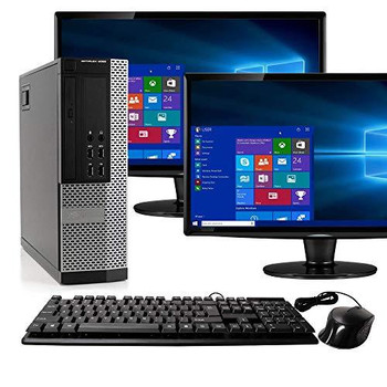 Dell Optiplex 9020 SFF Computer Desktop PC, Intel Core i5 Processor, 16 GB Ram, 2 TB Hard Drive, WiFi, Bluetooth 4.0, DVD-RW, Dual 19 inch LCD Monitors Windows 10 Pro 