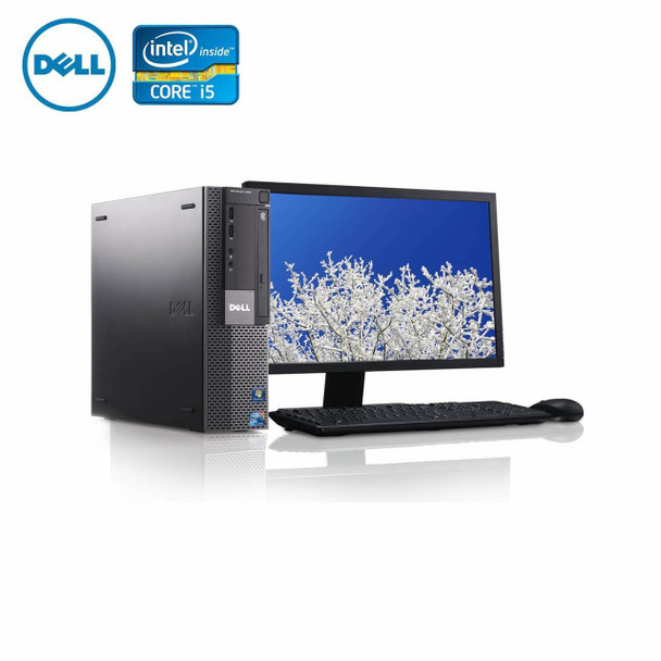 980-Dell PC Computer Desktop CORE i5 3.0GHz 4GB 256SSD HD Windows 10 w/ 22" LCD 