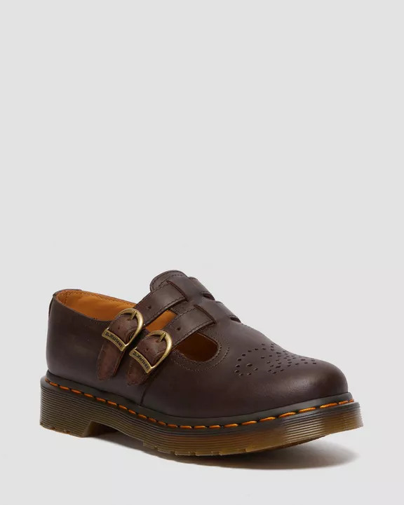Dr Marten's 8065 Mary Jane Shoe - Crazy Horse Dark Brown - BUNKER