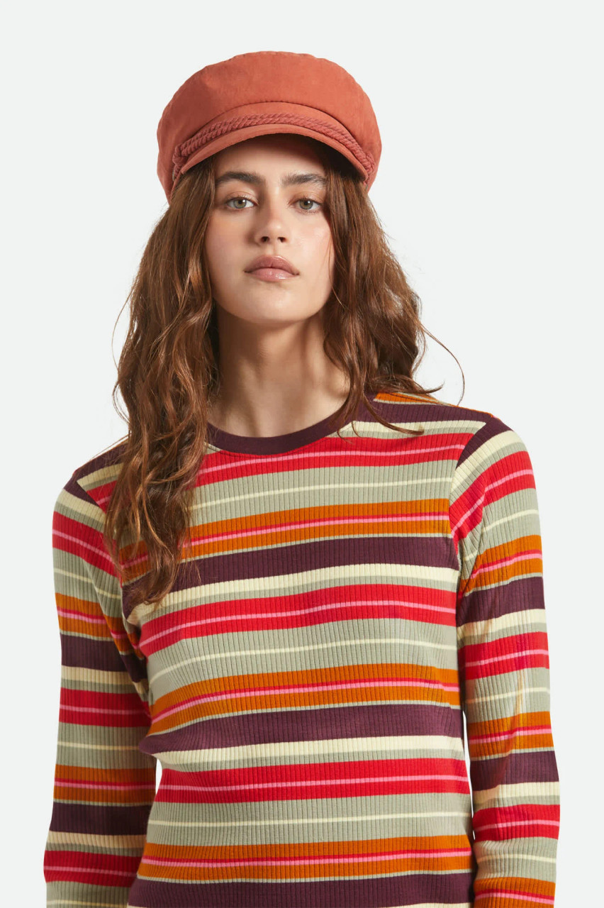 Brixton Fiddler Cap - Terracota Brushed Satin - BUNKER