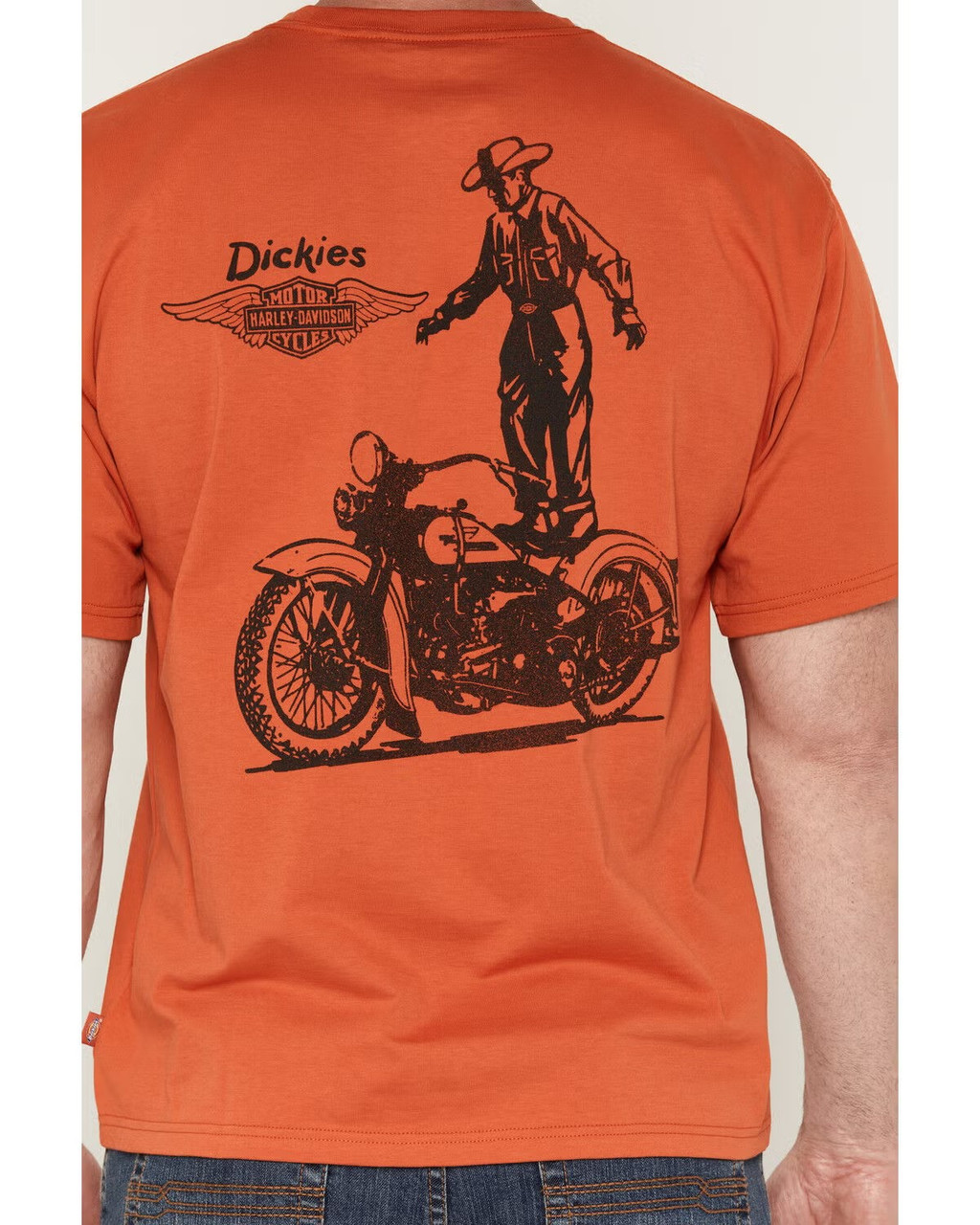 Dickies X Harley Davidson Cowboy Tee - Orange - BUNKER