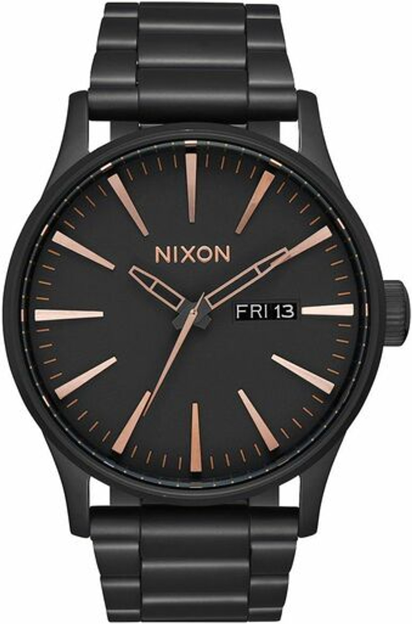 Nixon Sentry SS Oxblood & Sunray Gold Analog Watch | CoolSprings Galleria