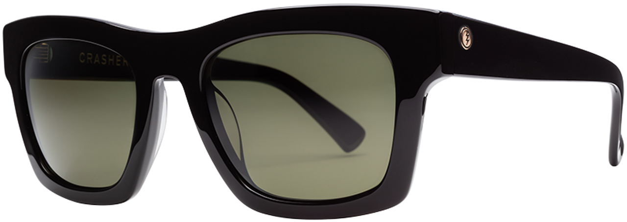 Electric Crasher 49 Sunglasses - Gloss Black/Grey Polarized