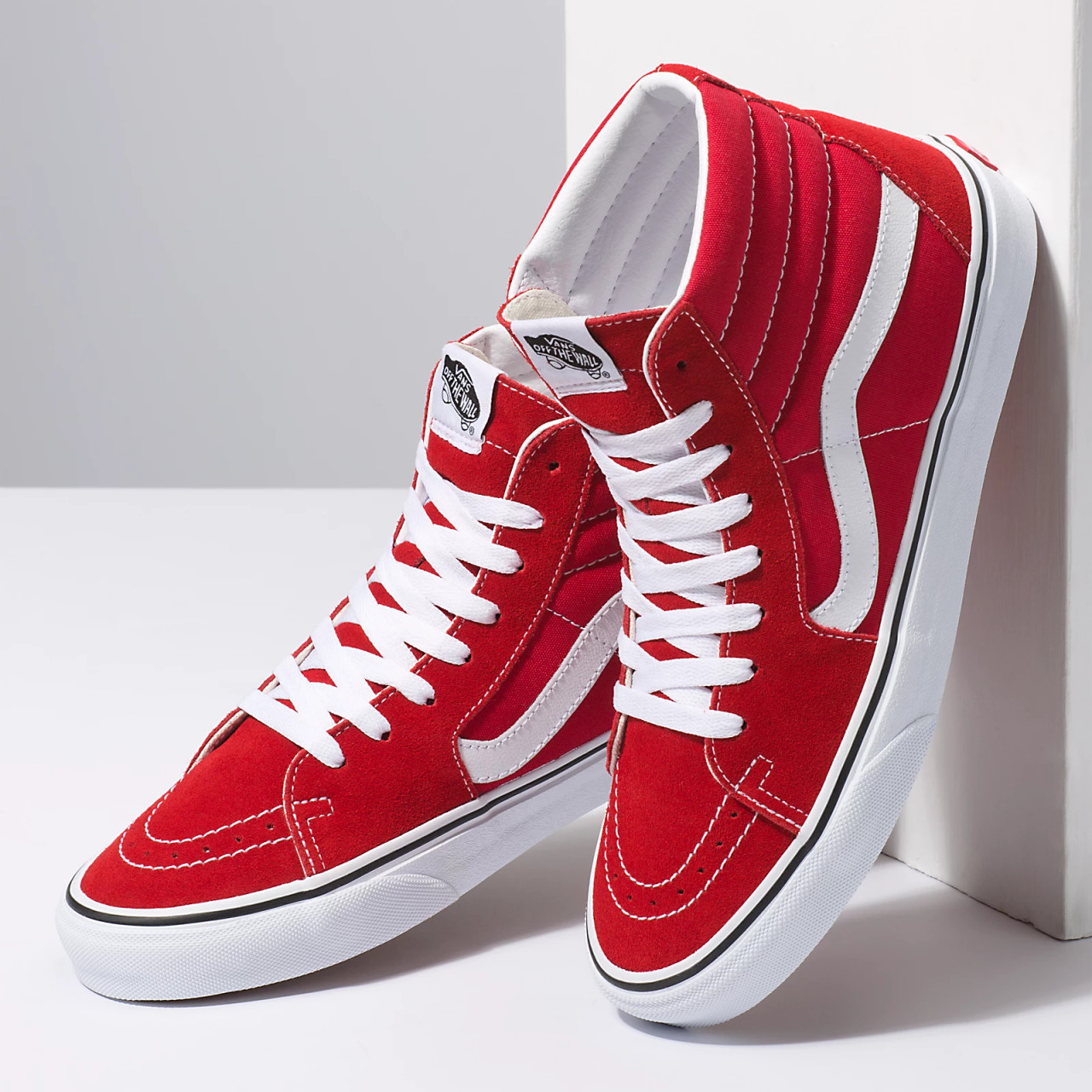 Vans Sk8 Hi Shoes Racing Red True White BUNKER