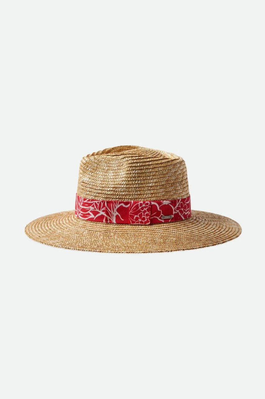 BRIXTON | NWT Joanna Straw Hat M Medium Honey Aloha Red UPF 50 Adjustable s-l400.jpg main image 2