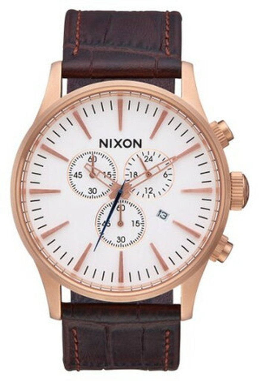 Nixon Sentry Chrono Leather Watch