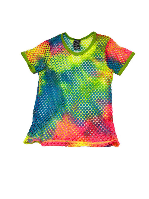 Fishnet Tee - Neon Rainbow