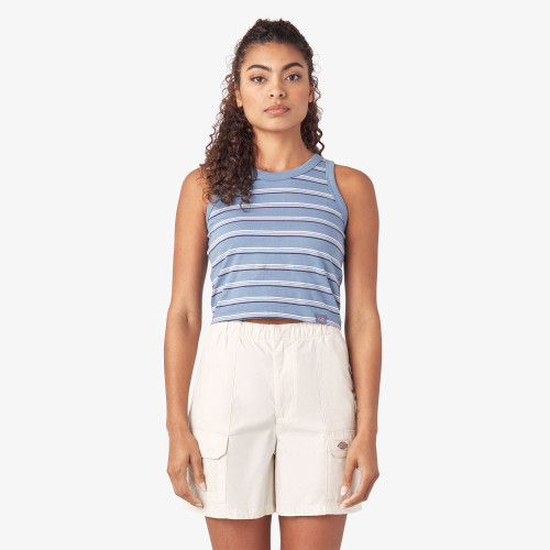 Dickies Striped Crop Tank Top - Navy Stripe