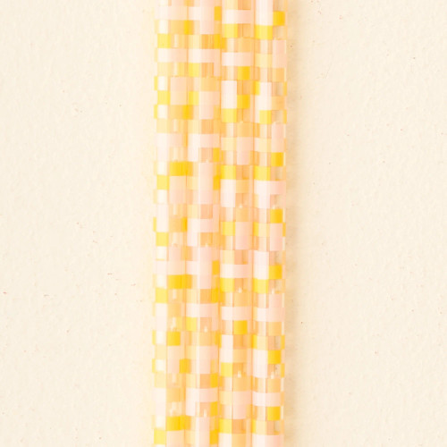 40 oz Tumbler Straw Set-Check Peach