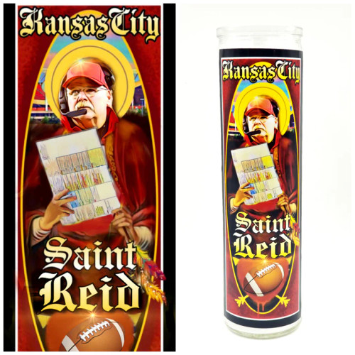 Kitschup Creations St. Reid White Wax Football Prayer Candle