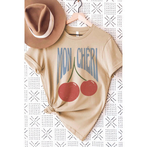 Mon Cheri Graphic Tee - Tan