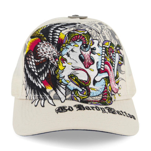 Ed Hardy Embroidered Battle Skull - Khaki