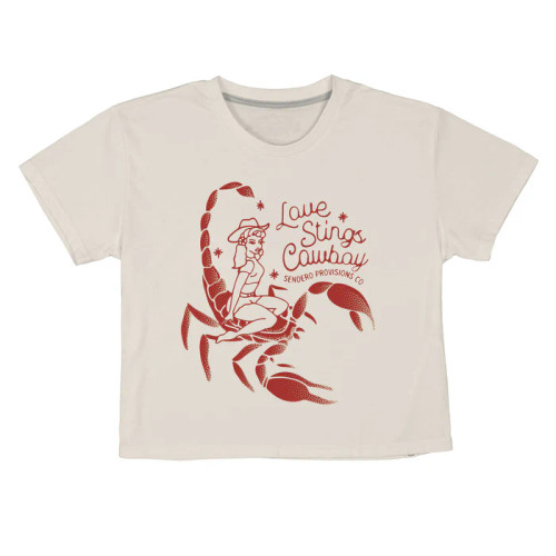 Sendero Love Stings Crop Tee - Vintage White