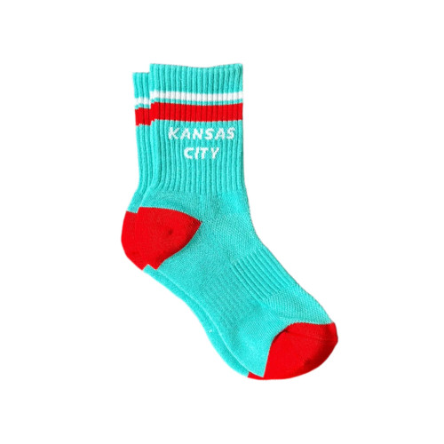 Carly Rae Kansas City Crew Socks - Teal/White/Red