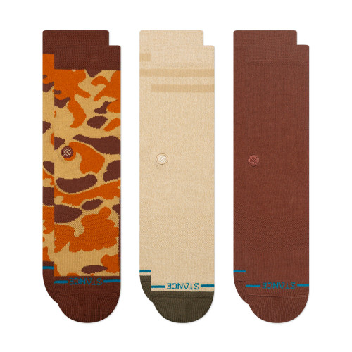 Stance Cotton Crew Socks 3 Pack - Camo / Brown
