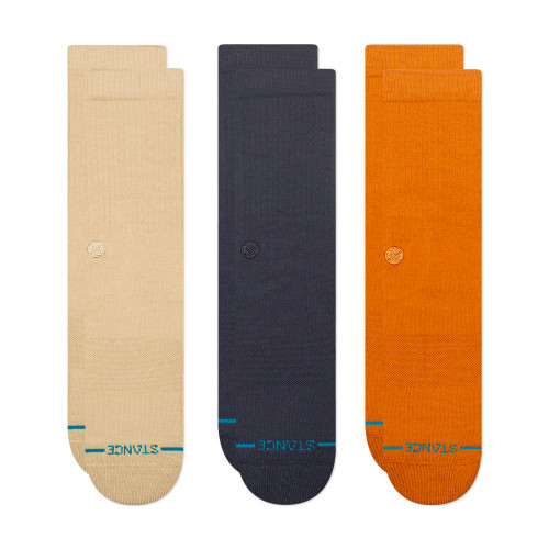Stance Icon Crew Socks 3 Pack - Sand